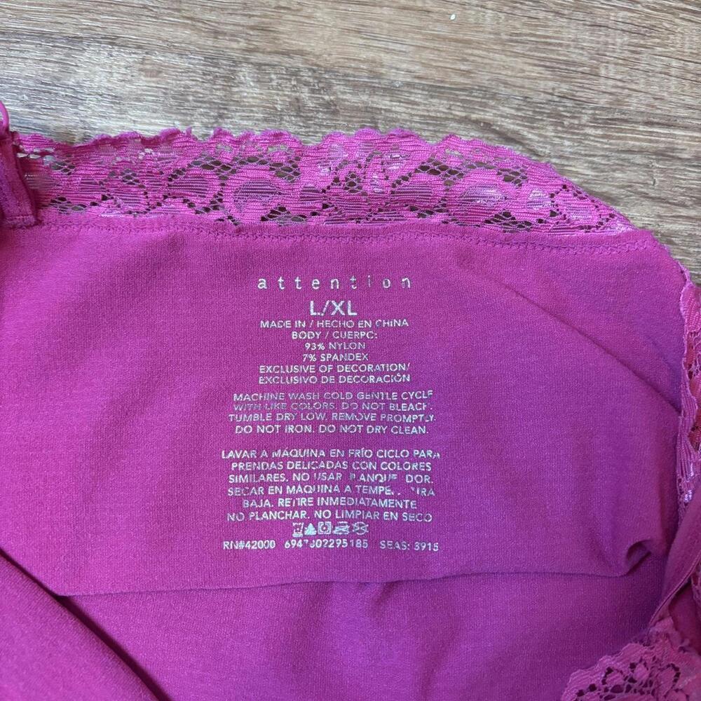 y2k babydoll lace cami attention sz large pink nylon layer mcbling - Picture 8 of 8
